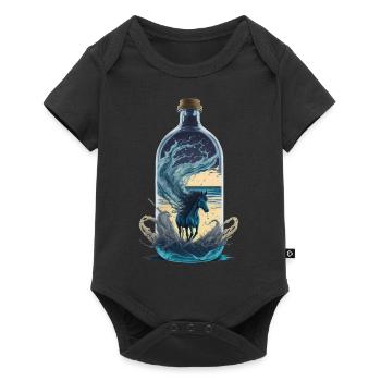 Horse Bottle - Baby Premium short-sleeve bodysuit - black - Front