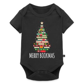 Livres Arbre de Noël, Joyeux Bookmas - Body à manches courtes Premium Bébé - noir - Devant