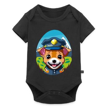 Baby Police Dog - Baby Premium short-sleeve bodysuit - black - Front