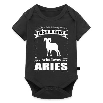 Just a Girl who loves Widder Outfit - Baby Premium Kurzarmbody - Schwarz - Vorne
