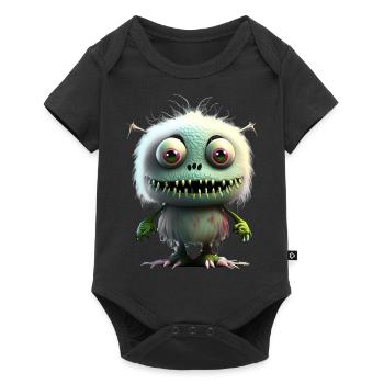 Happy Halloween cute monster tongue out scary fun - Baby Premium short-sleeve bodysuit - black - Front