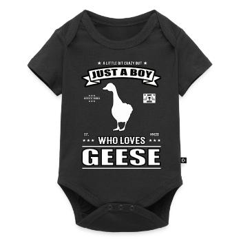 Just a Boy Who Loves Goose Outfit - Baby Premium short-sleeve bodysuit - black - Front