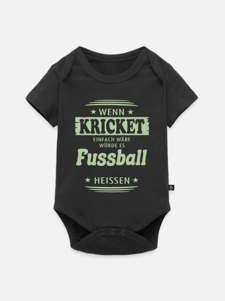 Wenn Kricket einfach wäre - Baby Premium Kurzarmbody - Schwarz