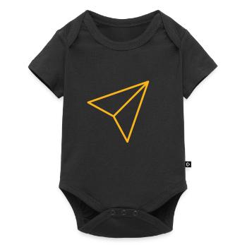 L’avion en papier jaune - Body à manches courtes Premium Bébé - noir - Devant