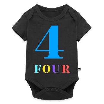 Four-4e anniversaire - Body à manches courtes Premium Bébé - noir - Devant