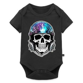 Retro Style Motorcycle - Skull and Skeleton - Baby Premium short-sleeve bodysuit - black - Front