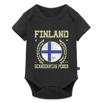 Design finlandais cool - Body à manches courtes Premium Bébé - noir - Devant