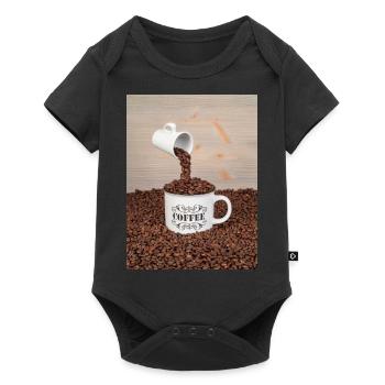 Eine Tasse Kaffee - Baby Premium Kurzarmbody - Schwarz - Vorne