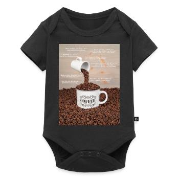 Eine Tasse Kaffee mit Sprüchen - Baby Premium Kurzarmbody - Schwarz - Vorne