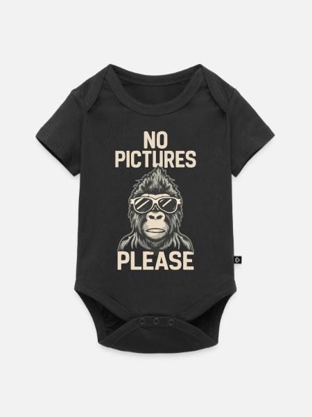 Keine Bilder bitte - Baby Premium Kurzarmbody - Schwarz