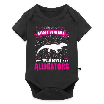 Just a Girl who loves Alligatoren Outfit - Baby Premium Kurzarmbody - Schwarz - Vorne