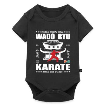 coole Wado-Ryu Kampfsport Design mit Kanji - Baby Premium Kurzarmbody - Schwarz - Vorne