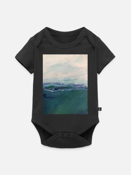 Abstraktes Meer - Baby Premium Kurzarmbody - Schwarz