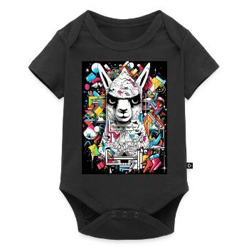 [MB] Cool llama from the block - Baby Premium short-sleeve bodysuit - black - Front