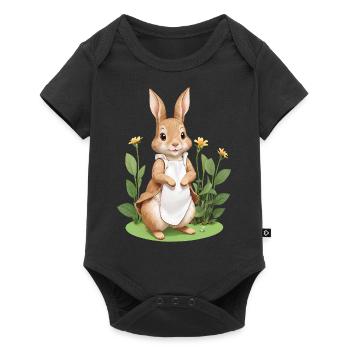 Cute Bunny Brown 9 - Baby Premium short-sleeve bodysuit - black - Front