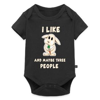 J’aime les lapins et peut-être trois personnes - Body à manches courtes Premium Bébé - noir - Devant