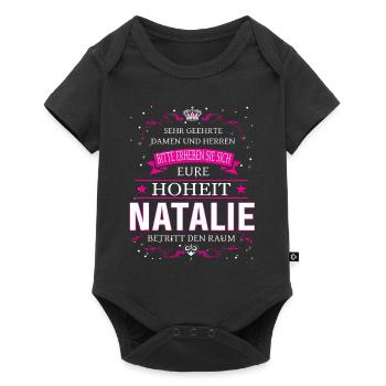 Eure Hoheit Natalie betritt den Raum - Baby Premium Kurzarmbody - Schwarz - Vorne