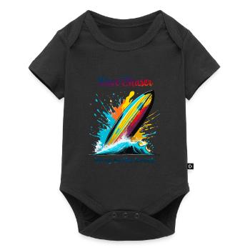 Wave chaser, living on the beach - Baby Premium short-sleeve bodysuit - black - Front