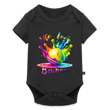 life love Bowling - Baby Premium short-sleeve bodysuit - black - Front