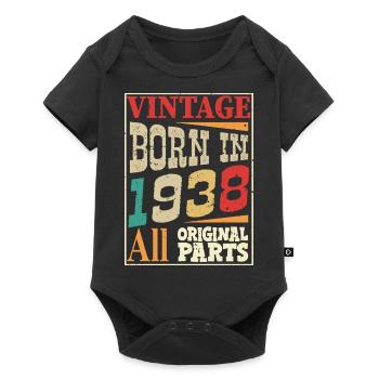 Vintage born in 1938 - Original parts - Baby Premium short-sleeve bodysuit - black - Front