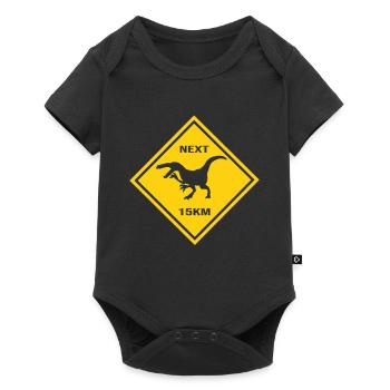 Attention Herrasaurus Crossing the Road Design - Baby Premium short-sleeve bodysuit - black - Front