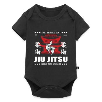 Cool Jiu Jitsu Martial Arts Design with Kanji - Baby Premium short-sleeve bodysuit - black - Front