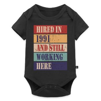 Hired in 1991 and still working here - Baby Premium short-sleeve bodysuit - black - Front