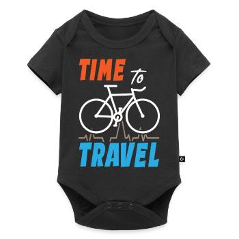Time To Travel Bike - Baby Premium short-sleeve bodysuit - black - Front