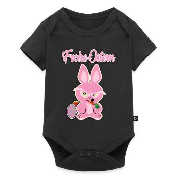 Happy Easter, with the pink Easter bunny - Baby Premium short-sleeve bodysuit - black - Front