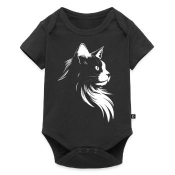 cat, cat motif, cute, gift, gift ideas - Baby Premium short-sleeve bodysuit - black - Front