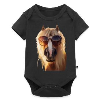 It's cool Haflinger - Baby Premium Kurzarmbody - Schwarz - Vorne