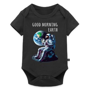Bonjour astronaute de la Terre - Body à manches courtes Premium Bébé - noir - Devant
