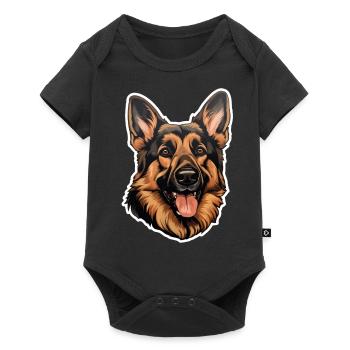 Tête de berger allemand - Body à manches courtes Premium Bébé - noir - Devant