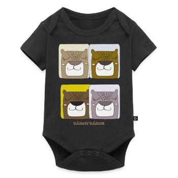 bären bären - Baby Premium Kurzarmbody - Schwarz - Vorne