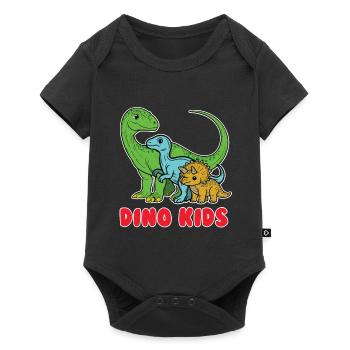 Dino Kids - Design de dinosaure mignon pour enfants - Body à manches courtes Premium Bébé - noir - Devant