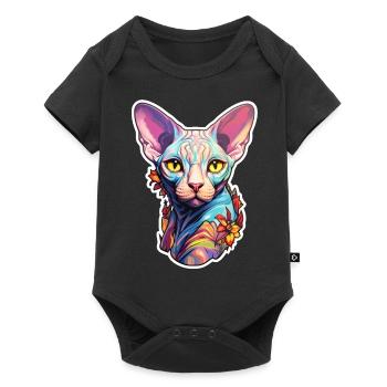 Tête de chat Sphynx - Body à manches courtes Premium Bébé - noir - Devant