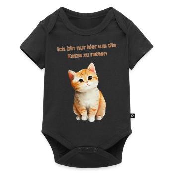 Ich bin nur hier um die Katze zu retten - Baby Premium Kurzarmbody - Schwarz - Vorne