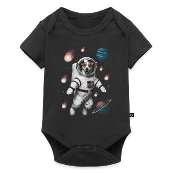 Adventure Space Dog - Baby Premium short-sleeve bodysuit - black - Front
