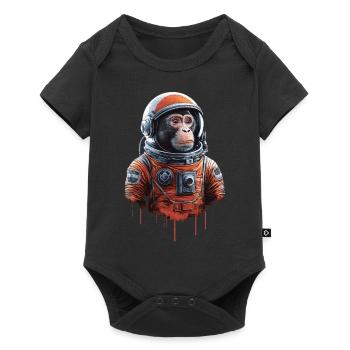 Space Adventure with Astronaut Monkey - Baby Premium short-sleeve bodysuit - black - Front