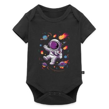 Entdecke Das Universum Mit Uns - Baby Premium Kurzarmbody - Schwarz - Vorne