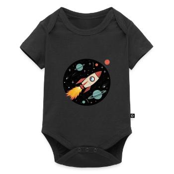 Découvrez l’aventure spatiale infinie - Body à manches courtes Premium Bébé - noir - Devant