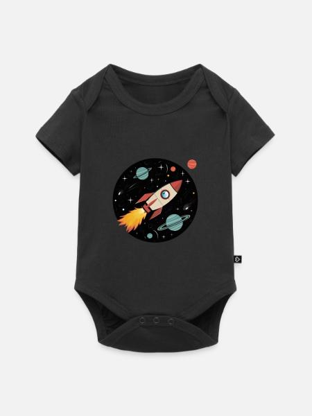 Entdecke Das Unendliche Weltraumabenteuer - Baby Premium Kurzarmbody - Schwarz