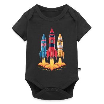 Colorful rockets Start the adventure - Baby Premium short-sleeve bodysuit - black - Front