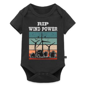 Wind Power RIP, No to Wind Energy - Baby Premium short-sleeve bodysuit - black - Front