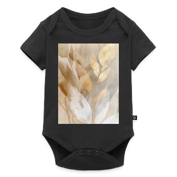 Feuilles d’accent dorées - Body à manches courtes Premium Bébé - noir - Devant
