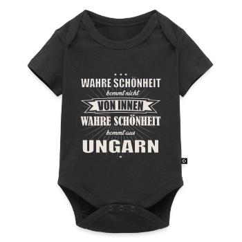 La vraie beauté vient de Hongrie Design - Body à manches courtes Premium Bébé - noir - Devant
