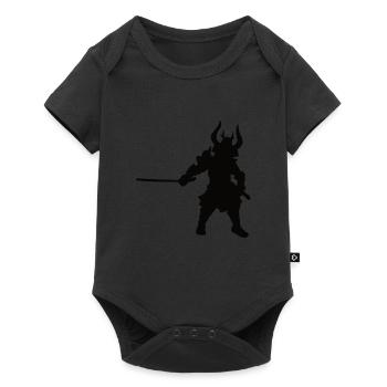 Samurai schwarzes Silhoutten Design - Baby Premium Kurzarmbody - Schwarz - Vorne