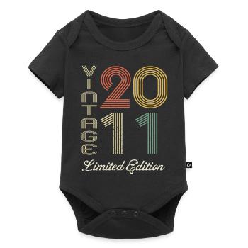 2011 Anniversaire Né en 2011 vintage Rétro. Editio - Body à manches courtes Premium Bébé - noir - Devant
