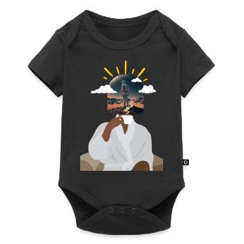 Café et astronaute - Body à manches courtes Premium Bébé - noir - Devant