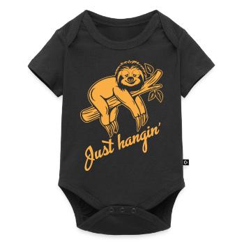 Sloth - Funny Saying - Just hanging - Baby Premium short-sleeve bodysuit - black - Front